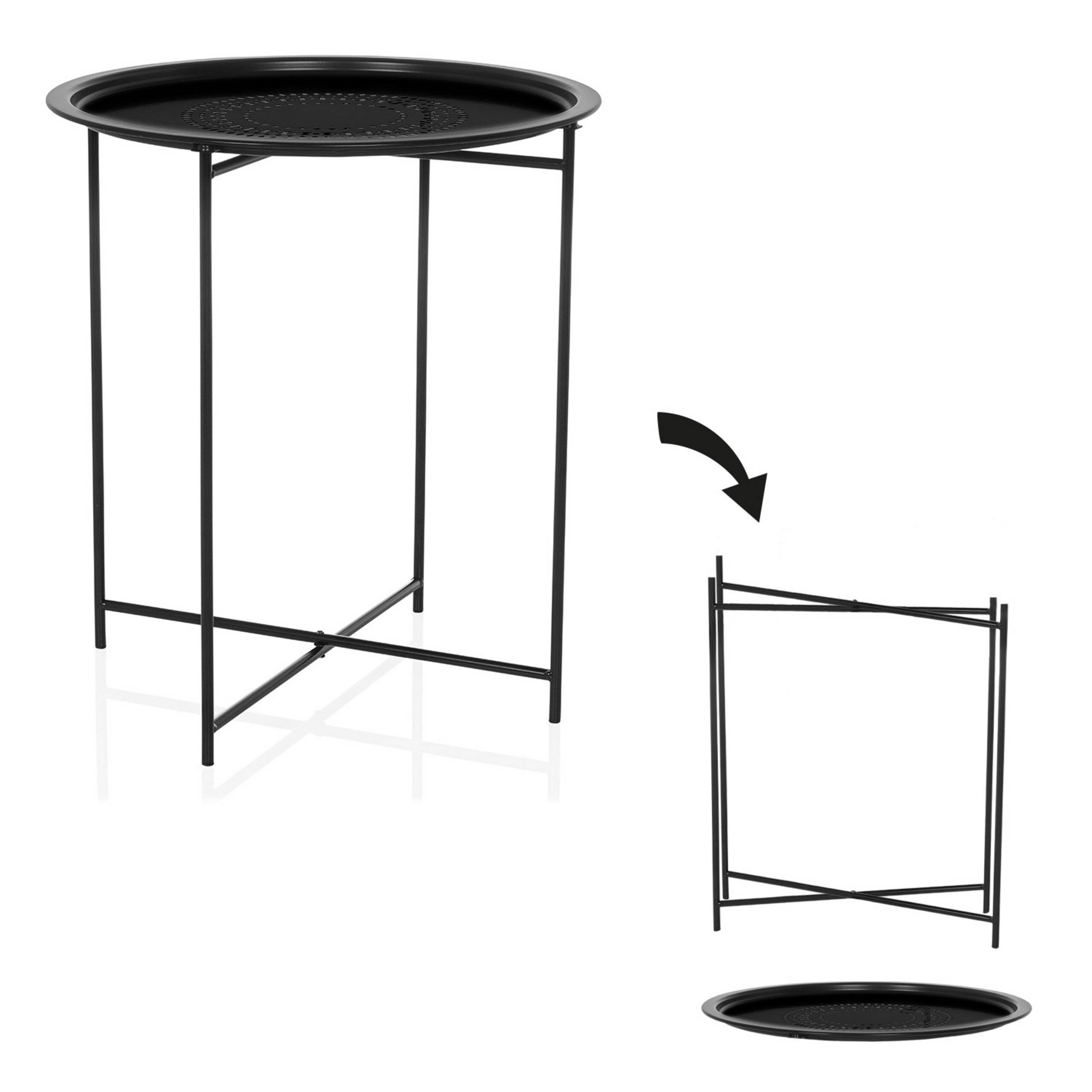 Beistelltisch Couchtisch Sofatisch ALLRUND Metall schwarz hjh LIVING-2