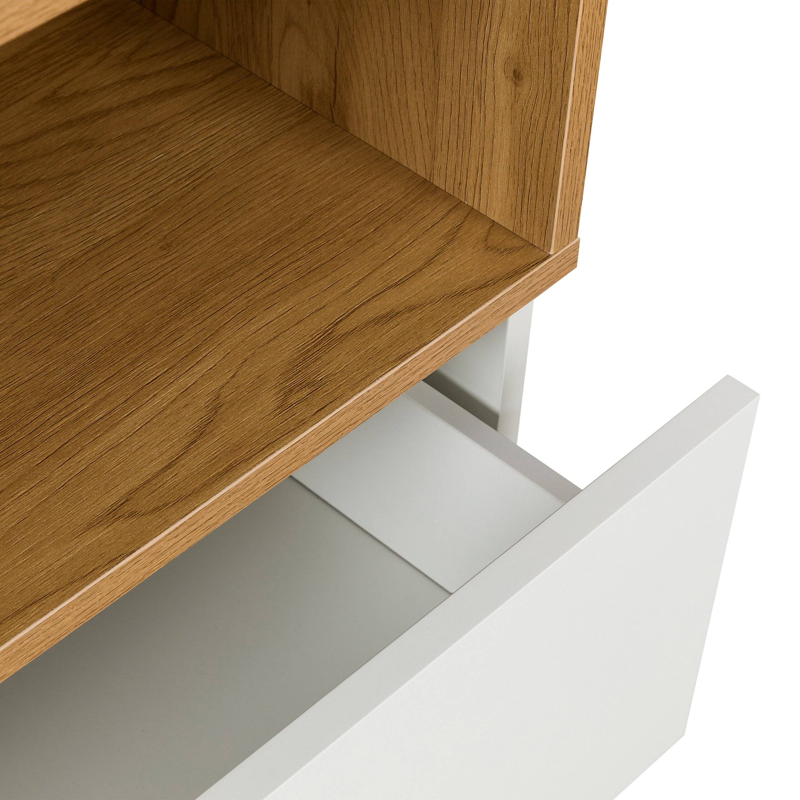 Kommode MELMO K 80x40x100 cm 3 Schubladen weiß/eiche hjh LIVING-3
