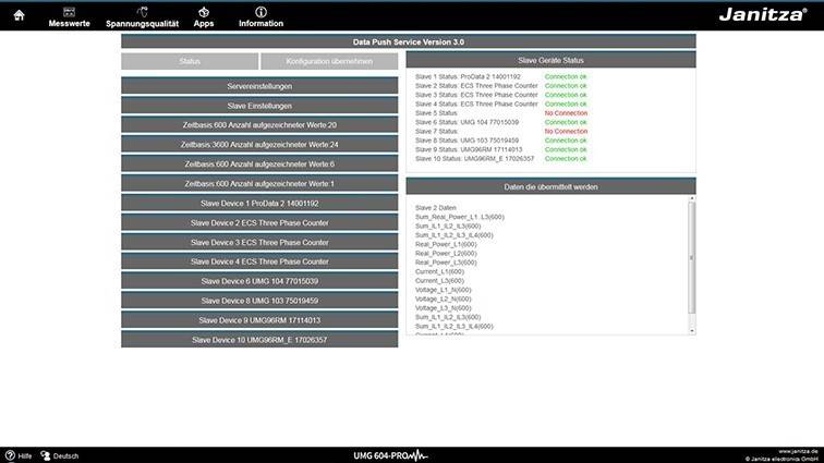 Janitza Electronic PUSH Service APP 5100238-0