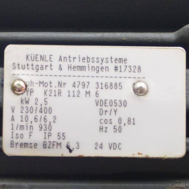 Küenle Drehstrommotor K21R 112 M 6 (4797 316885)-1