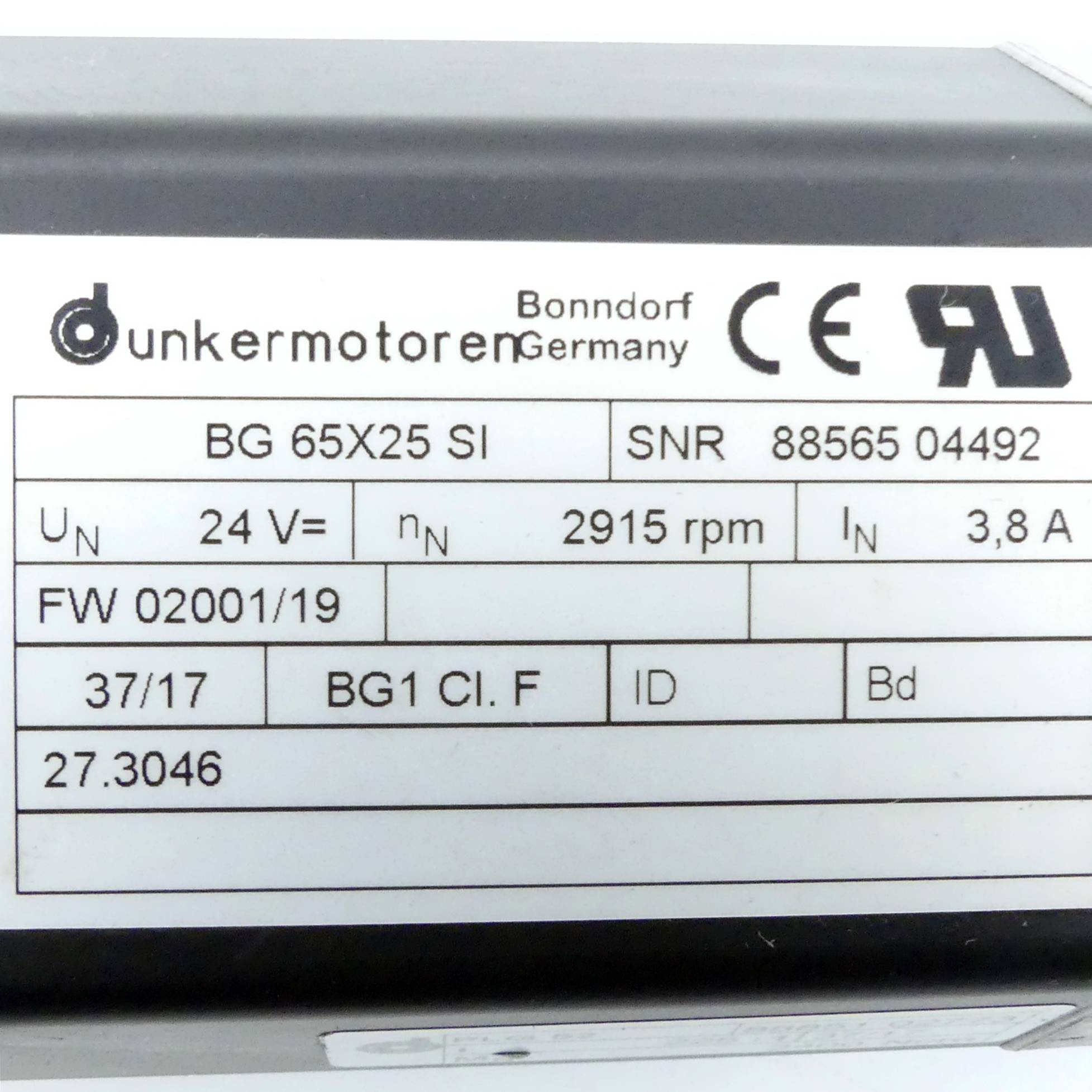 Dunkermotoren Bürstenloser DC-Motor mit integriertem Drehzahlregler (BG 65X25 SI)-1
