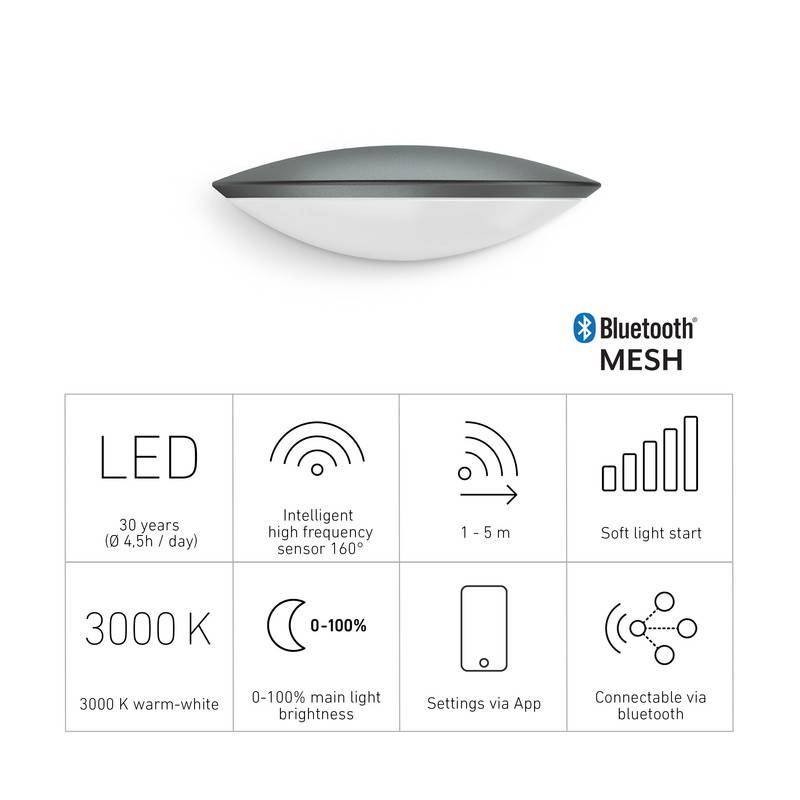 Steinel L 825 SC ANT 059903 LED-Außenwandleuchte mit Bewegungsmelder LED LED fest eingebaut 9.7 W Anthrazit-3