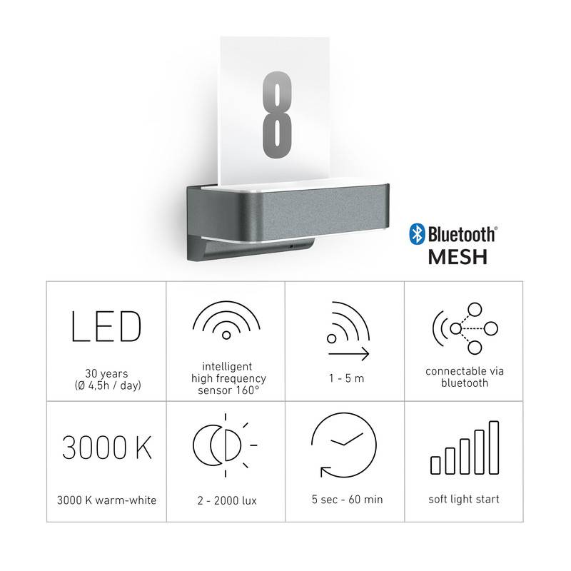 Steinel L 820 SC ANT 065713 Außenwandleuchte mit Bewegungsmelder LED ohne 9.8 W Anthrazit-3