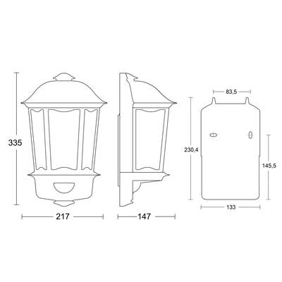 Steinel L 190 S 644512 Außenwandleuchte mit Bewegungsmelder Energiesparlampe, LED E27 100 W Weiß-4