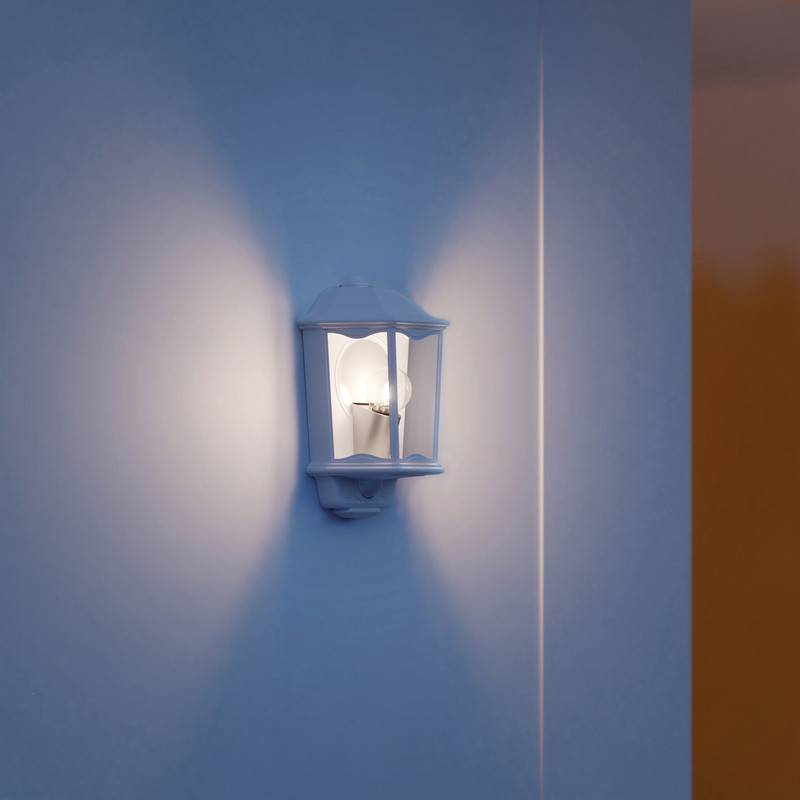 Steinel L 190 S 644512 Außenwandleuchte mit Bewegungsmelder Energiesparlampe, LED E27 100 W Weiß-1