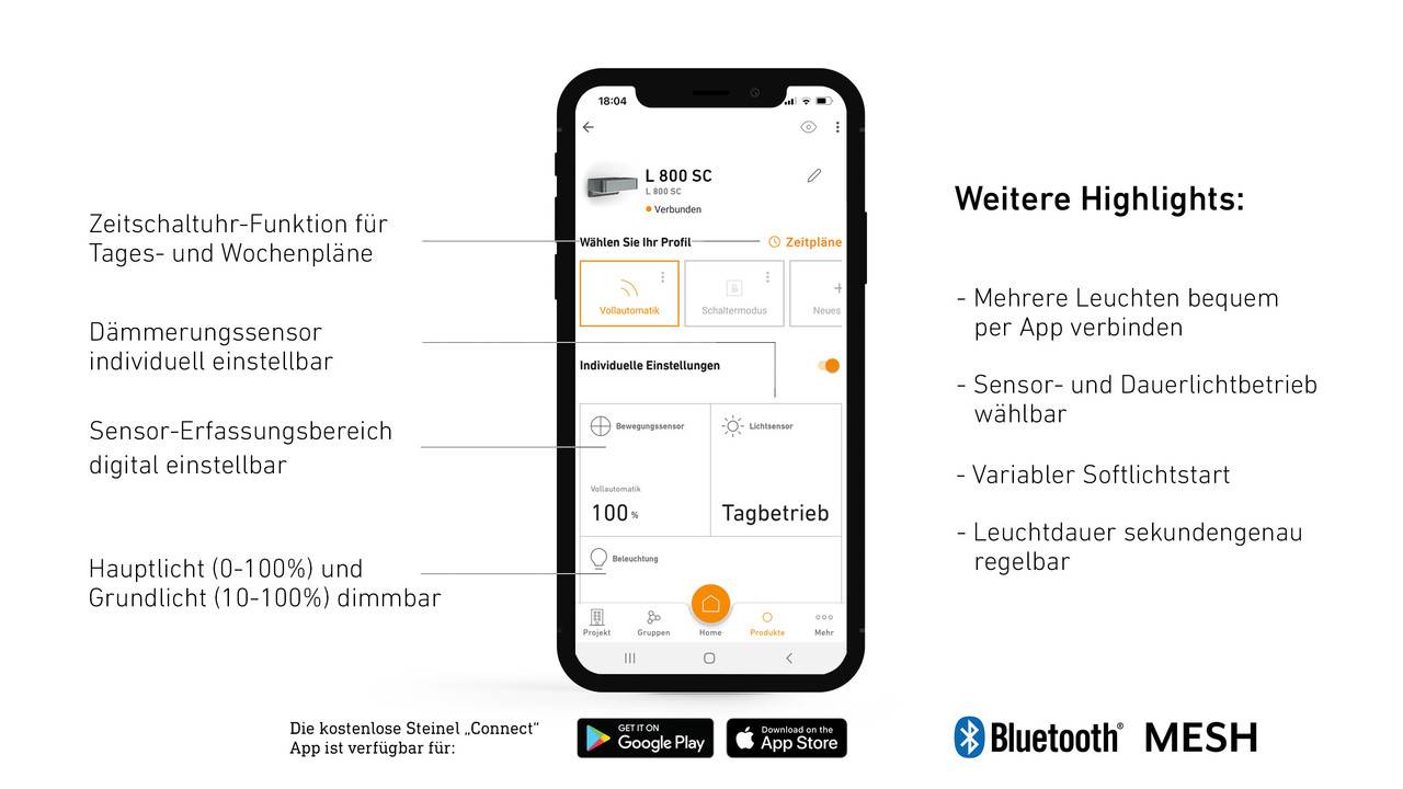 Steinel Sensor-Außenleuchte L 800 LED iHF Connect Anthrazit-4