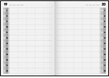 BRUNNEN Buchkalender Agenda 24 1078811 A4 1T/1S sw