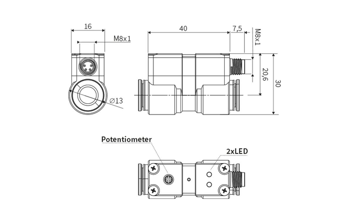 Pneumatik-Druckschalter - Push-In 8 mm - 10 bar - AP303 - autosen-1