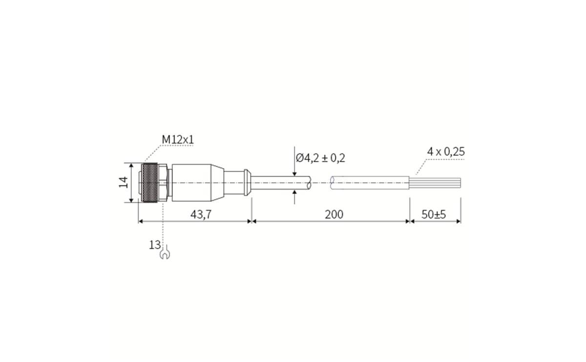 Sensorleitung M12 4P PUR 2m IP67 - 2 m - PUR-Kabel - AA052 - autosen-2