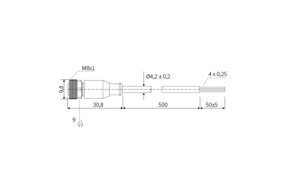 Sensorleitung M8 4P PVC 5m IP67 - 5 m - PVC-Kabel - AA073 - autosen-1
