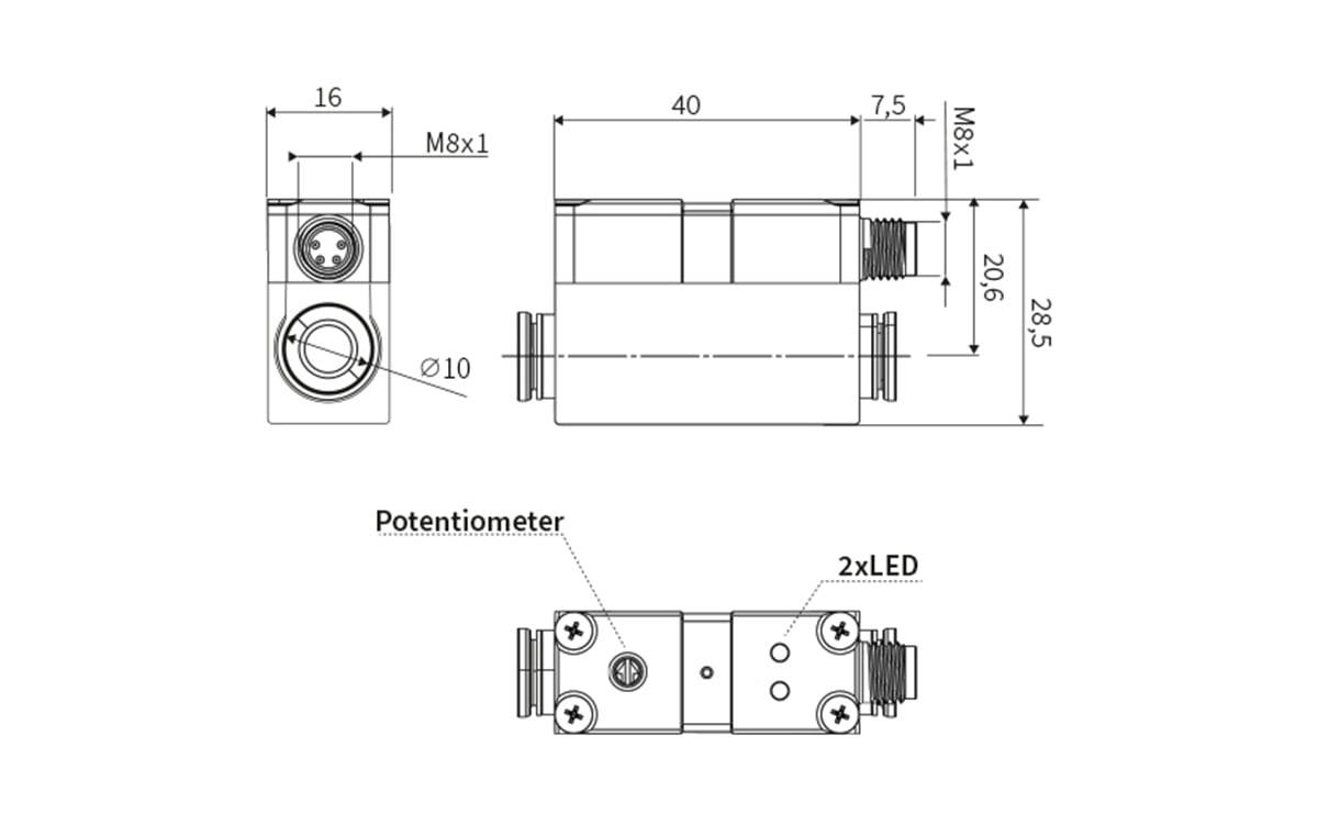 Pneumatik-Druckschalter - Push-In 6 mm - 10 bar - AP302 - autosen-2