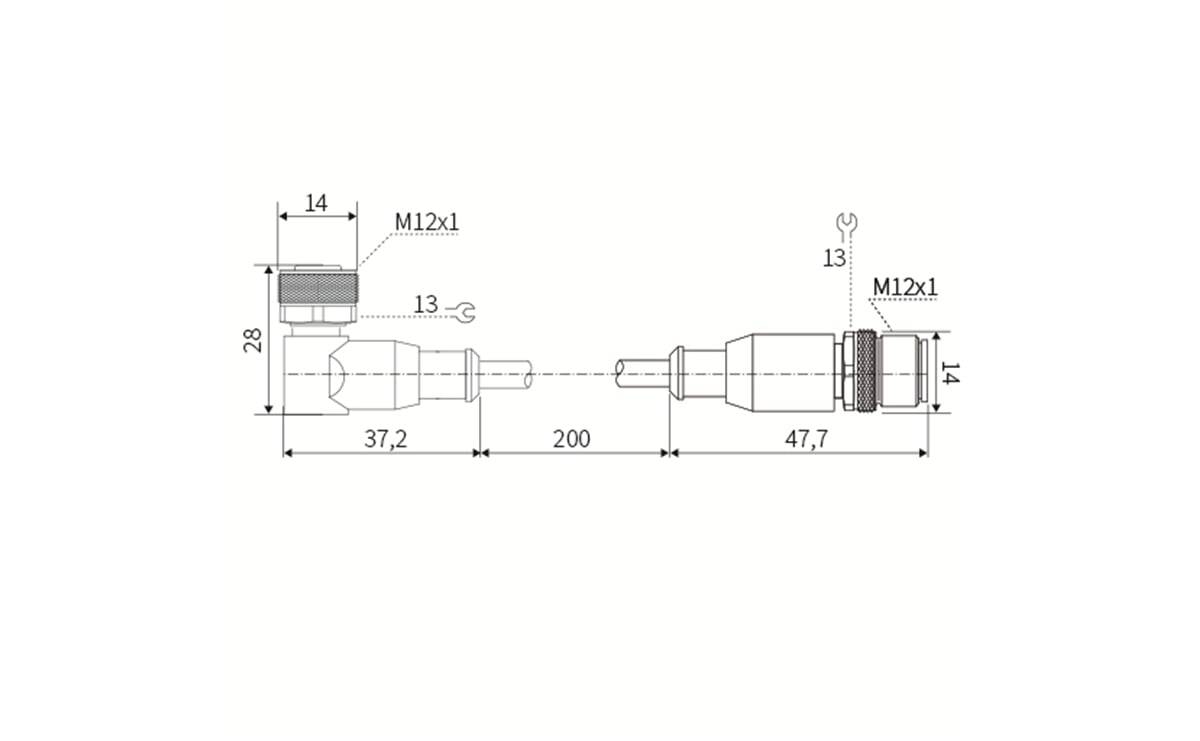 Verbindungsleitung M12/M12 4P PUR 2m IP67 - 2 m - AA211 - autosen-2