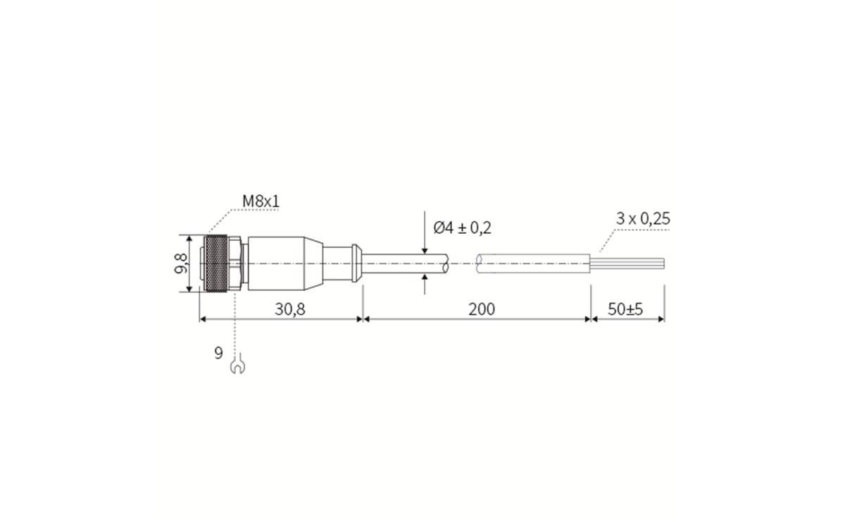 Sensorleitung M8 3P PVC 2m IP67 - 2 m - PVC-Kabel - AA068 - autosen-2