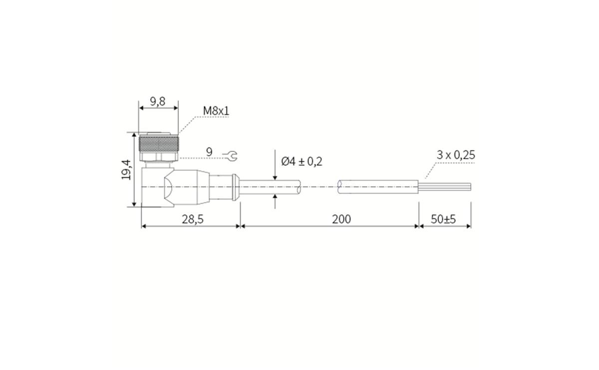 Sensorleitung M8 3P PUR 2m IP67 - 2 m - PUR-Kabel - AA058 - autosen-2