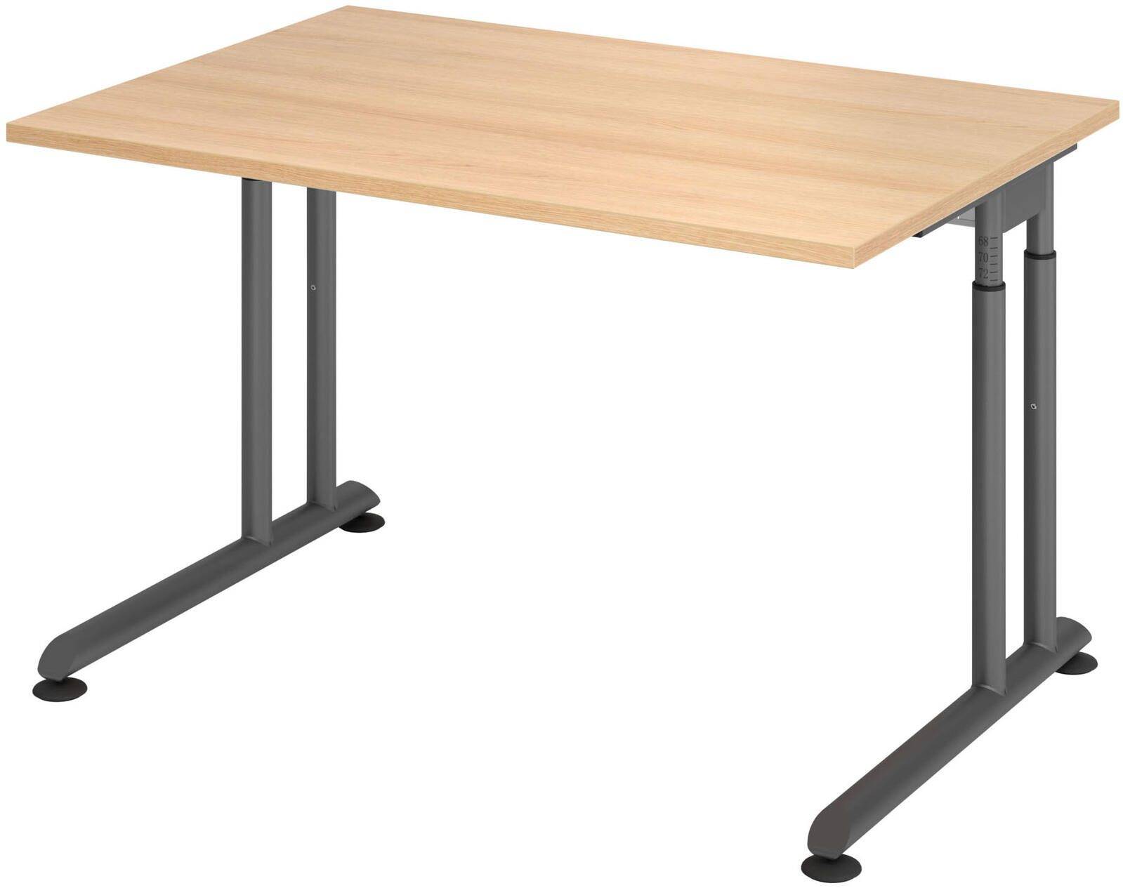 HAMMERBACHER höhenverstellbarer Schreibtisch VZS12/E/G eiche-0