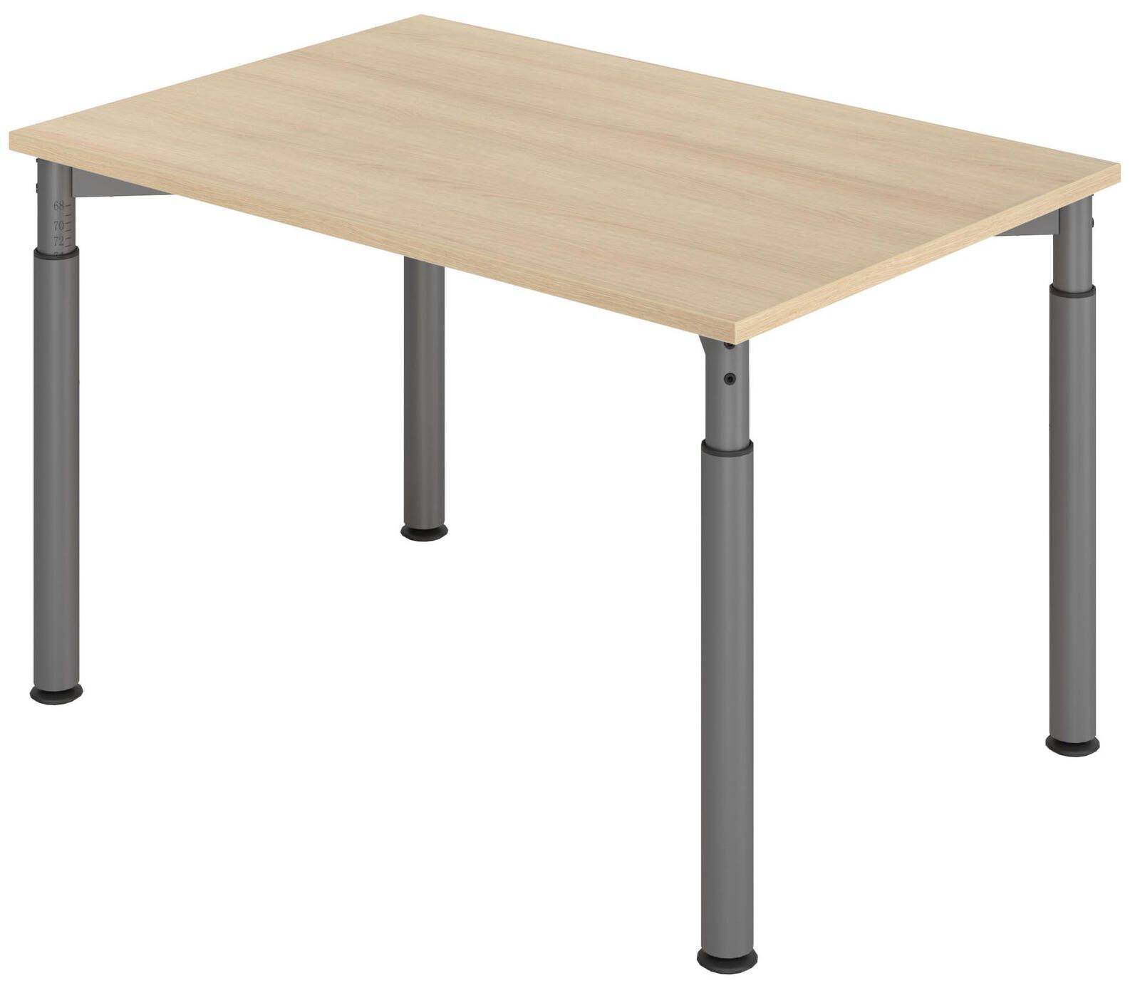 HAMMERBACHER höhenverstellbarer Schreibtisch VYS12/E/G eiche-0