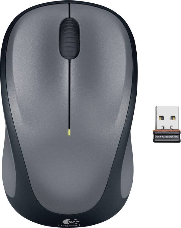 Logitech M235 Wireless Mouse  Maus Funk   Optisch Grau 3 Tasten 1000 dpi Integriertes Scrollrad