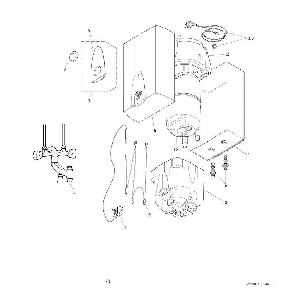 BOSCH Kleinspeicher Tronic TR2500 TO 10 B, 10l, 2,2kW, 460x295x285mm, Übertisch-1