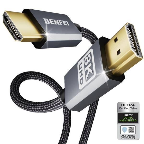 BENFEI 8K HDMI-auf-HDMI-Kabel, zertifiziertes Ultra-High-Speed-HDMI-Kabel 4K@240Hz, 8K@60Hz, HDMI 2.1, 48 Gbit/s