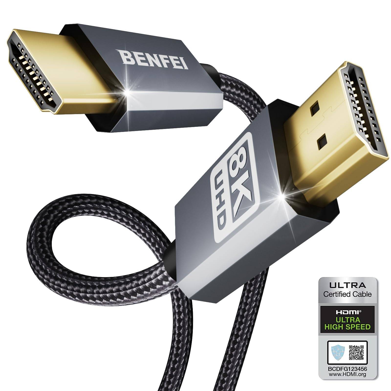 BENFEI 8K HDMI-auf-HDMI-Kabel, zertifiziertes Ultra-High-Speed-HDMI-Kabel 4K@240Hz, 8K@60Hz, HDMI 2.1, 48 Gbit/s-0