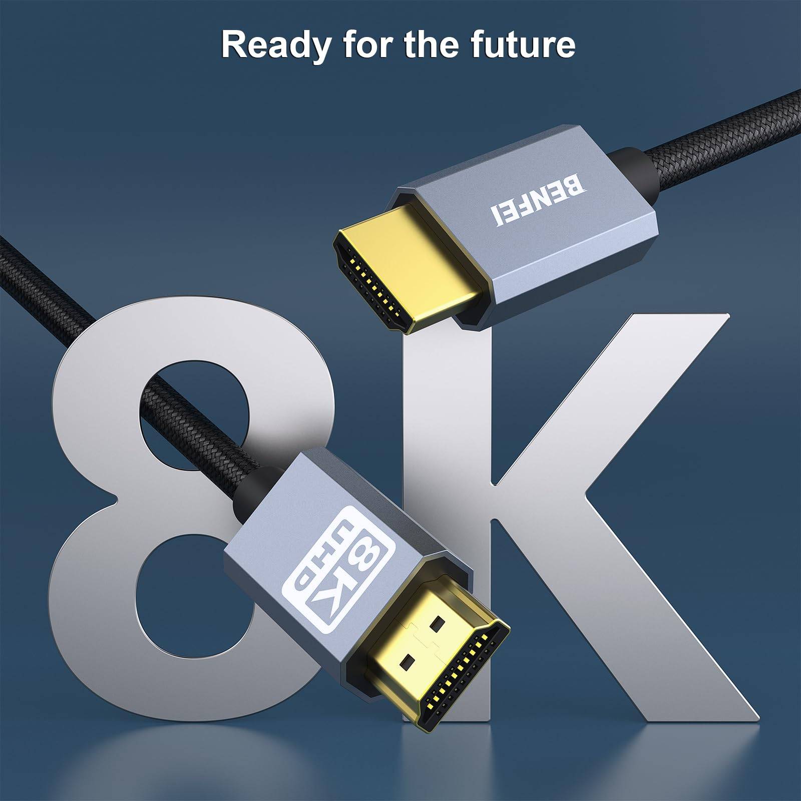 BENFEI 8K HDMI-auf-HDMI-Kabel, zertifiziertes Ultra-High-Speed-HDMI-Kabel 4K@240Hz, 8K@60Hz, HDMI 2.1, 48 Gbit/s-1