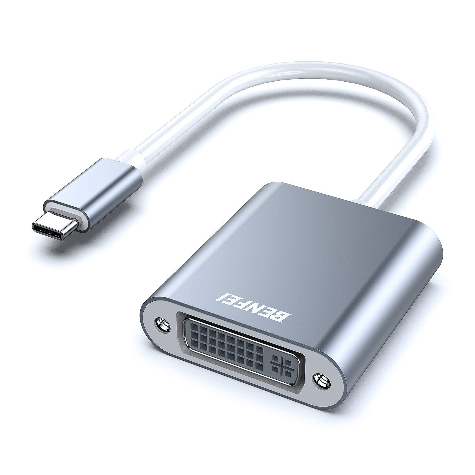 BENFEI USB C auf DVI Adapter, USB Typ C [Thunderbolt 3/4] zu DVI-D Adapter Stecker auf Buchse-0