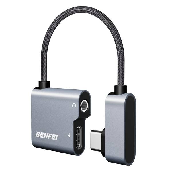 BENFEI USB-C-auf-Audio-Klinkenadapter mit 60-W-Schnellladung, USB-C auf 3,5-mm-Kopfhörerbuchse