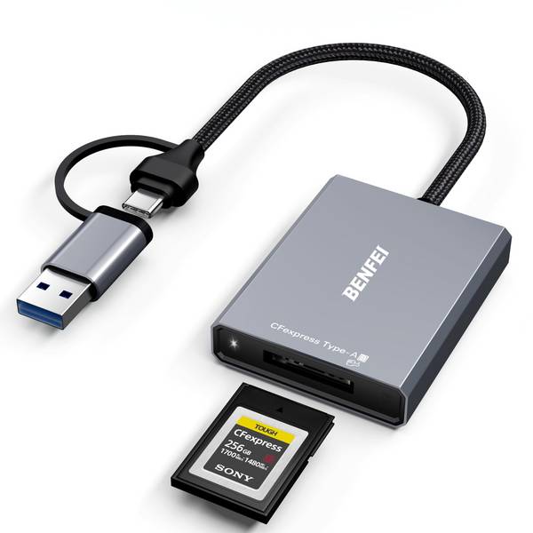 BENFEI CFexpress Typ A Kartenleser mit USB 3.2 (Gen 2) 10 Gbit/s, USB-C&USB-A 2-in-1 Typ A CFexpress Adapter