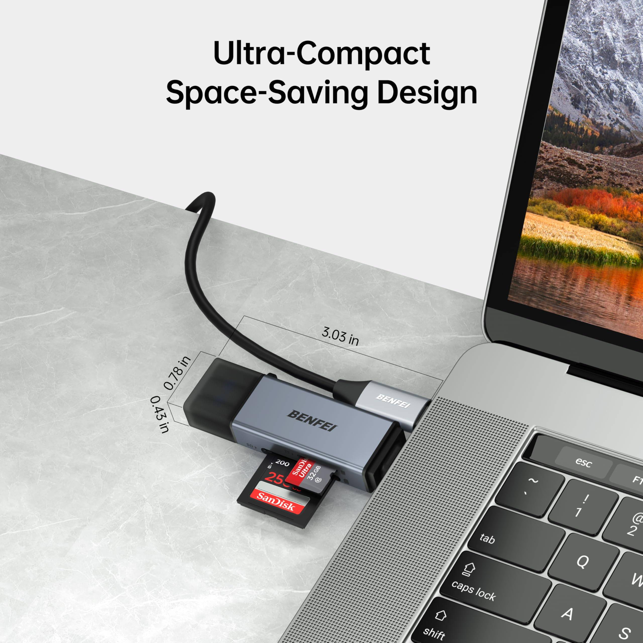BENFEI SD-Kartenleser, USB C auf SD Micro SD-Karte Speicherkartenadapter Dual Slot-2