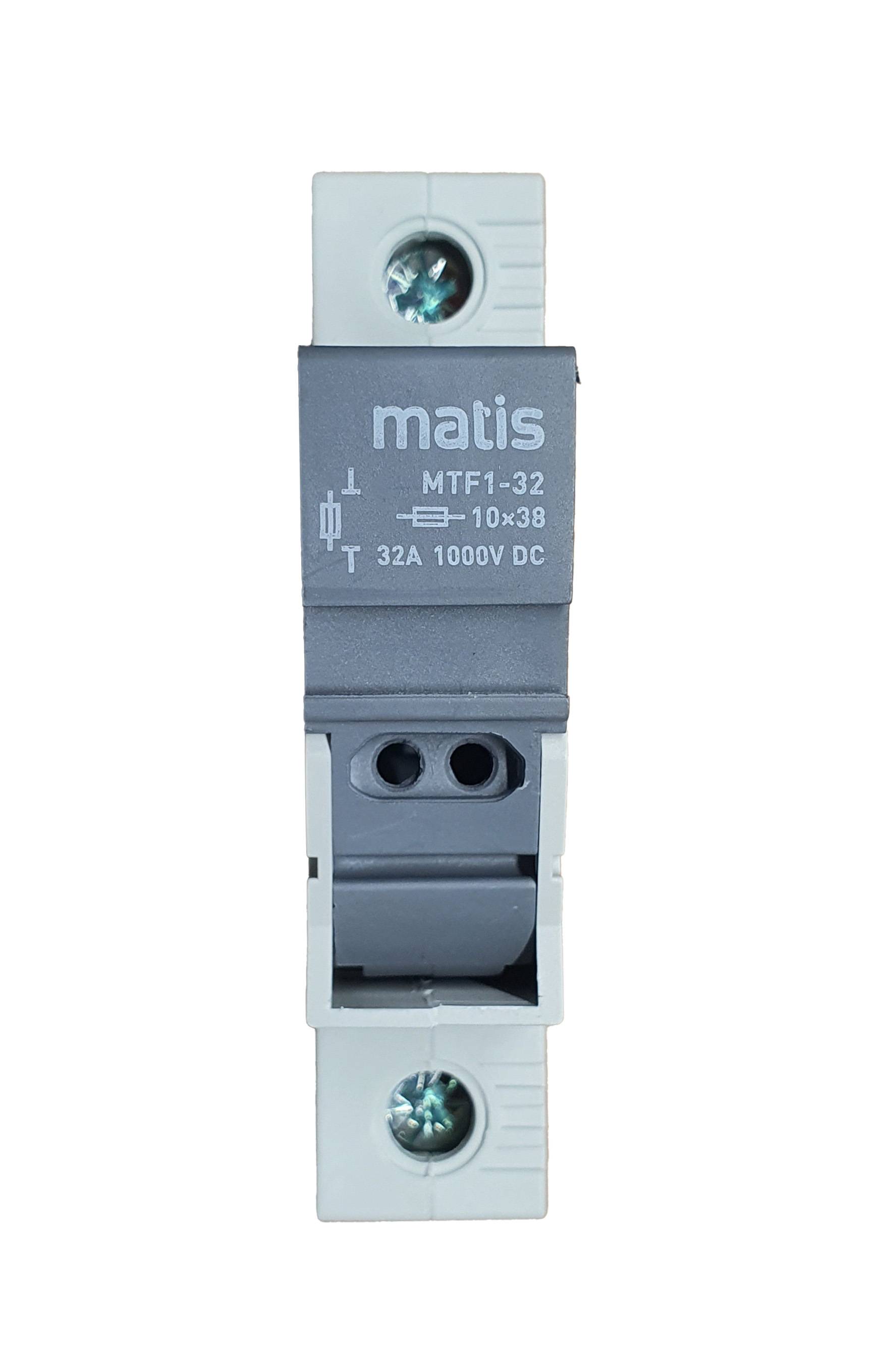Matis DC-Sicherungshalter 1P 10-32A 1000V 10x38mm inkl. 15A Sicherung für PV-0