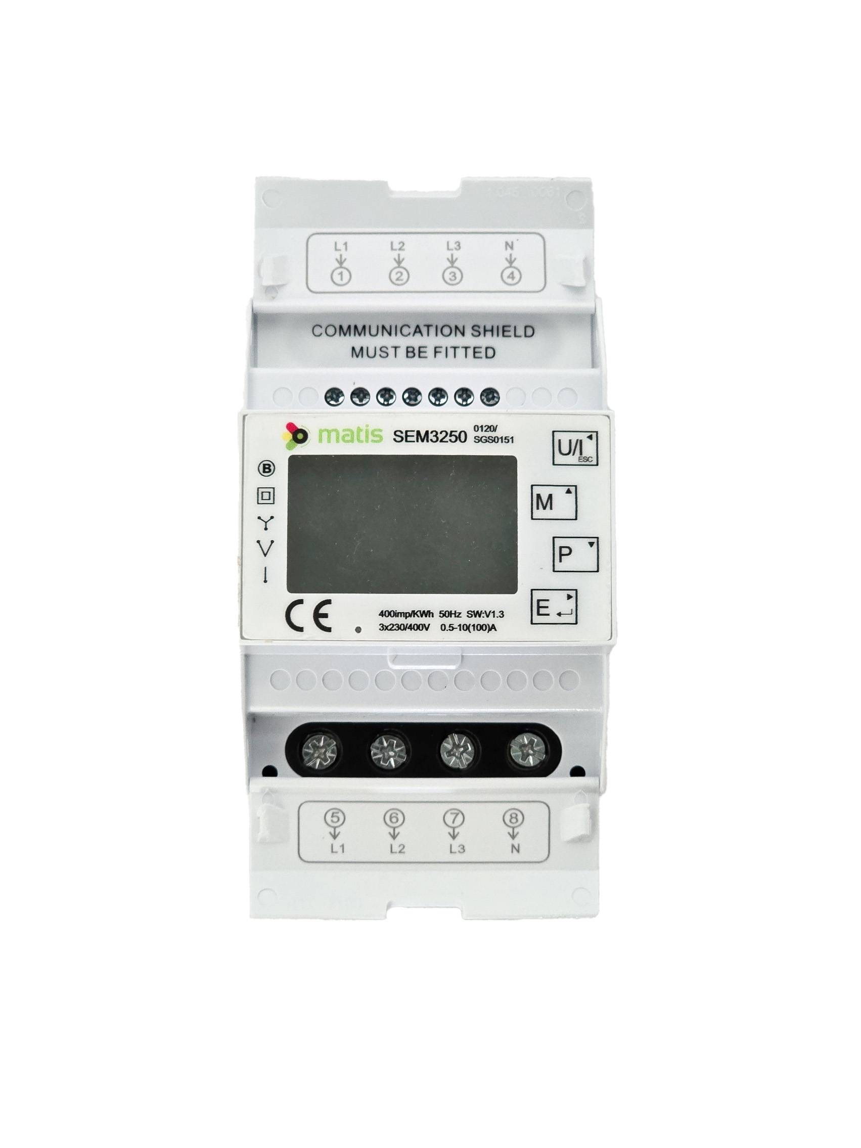 Matismart SEM3250 Dreiphasen-Smartmeter Modbus, Multi-Tarif, 72mm, präzise Messung, IP51-0