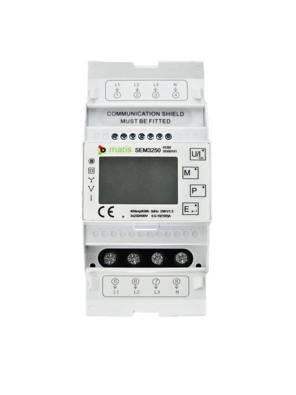 Matismart SEM3250 Dreiphasen-Smartmeter Modbus, Multi-Tarif, 72mm, präzise Messung, IP51