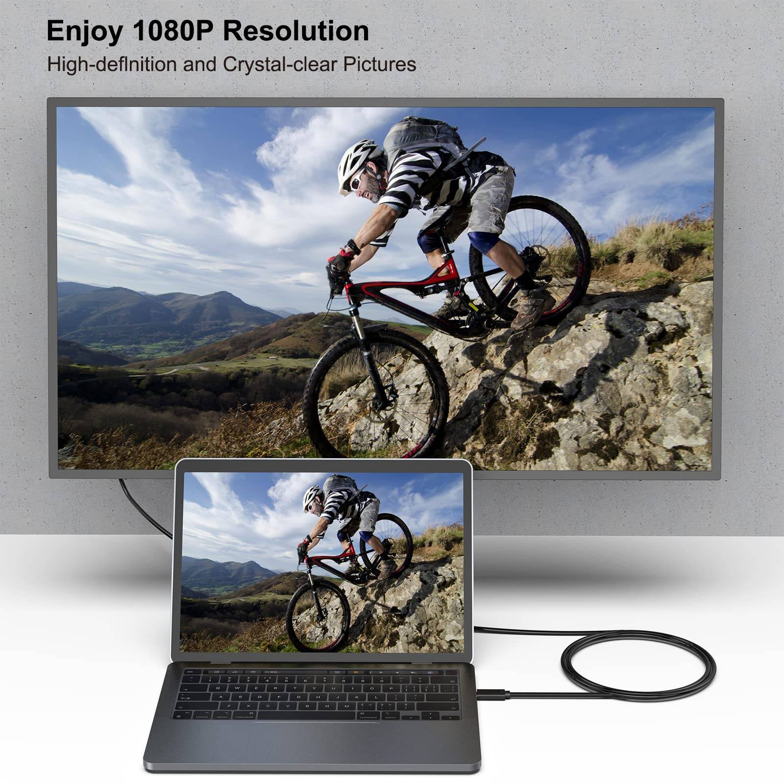 BENFEI USB C auf VGA Kabel 1,8M, USB Typ C [Thunderbolt 3/4] zu VGA Kable-1