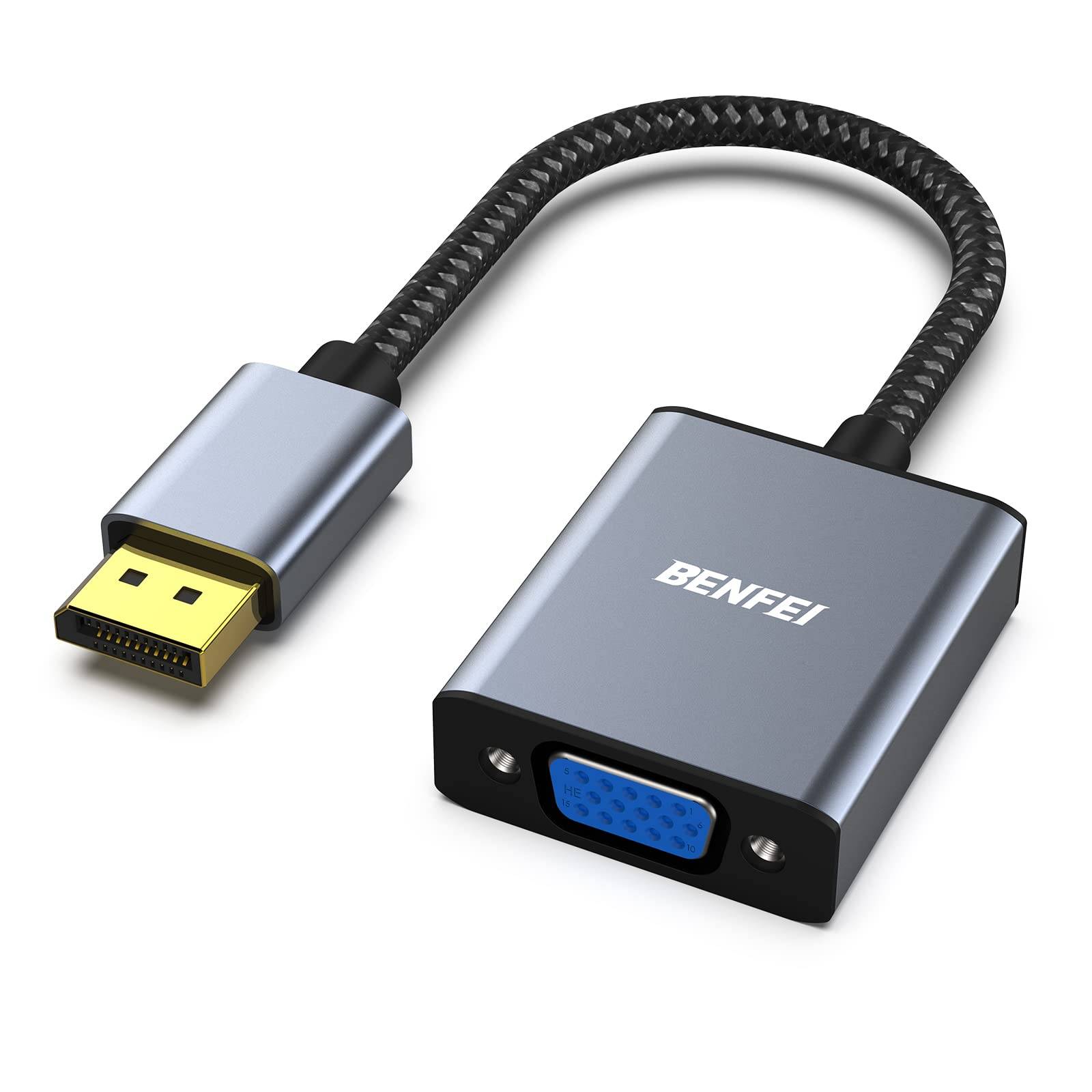 BENFEI DisplayPort auf VGA, Unidirektional DisplayPort DP Computor zu VGA Monitor Adapter 1080P (Stecker auf Buchse)-0