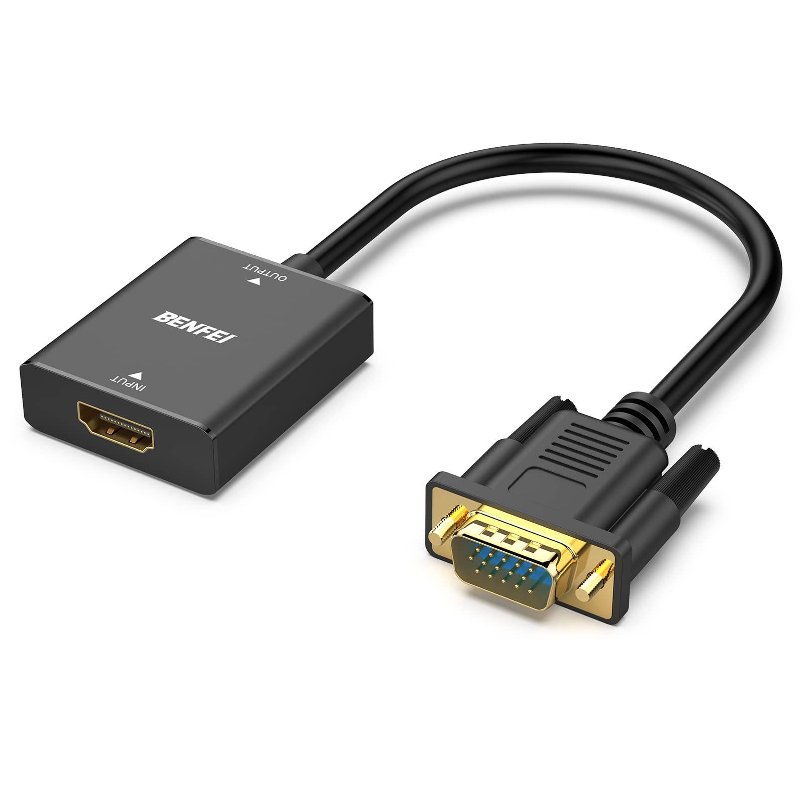BENFEI HDMI Buchse auf VGA Stecker Adapter mit 3,5 mm Audio Klinkenstecker-0