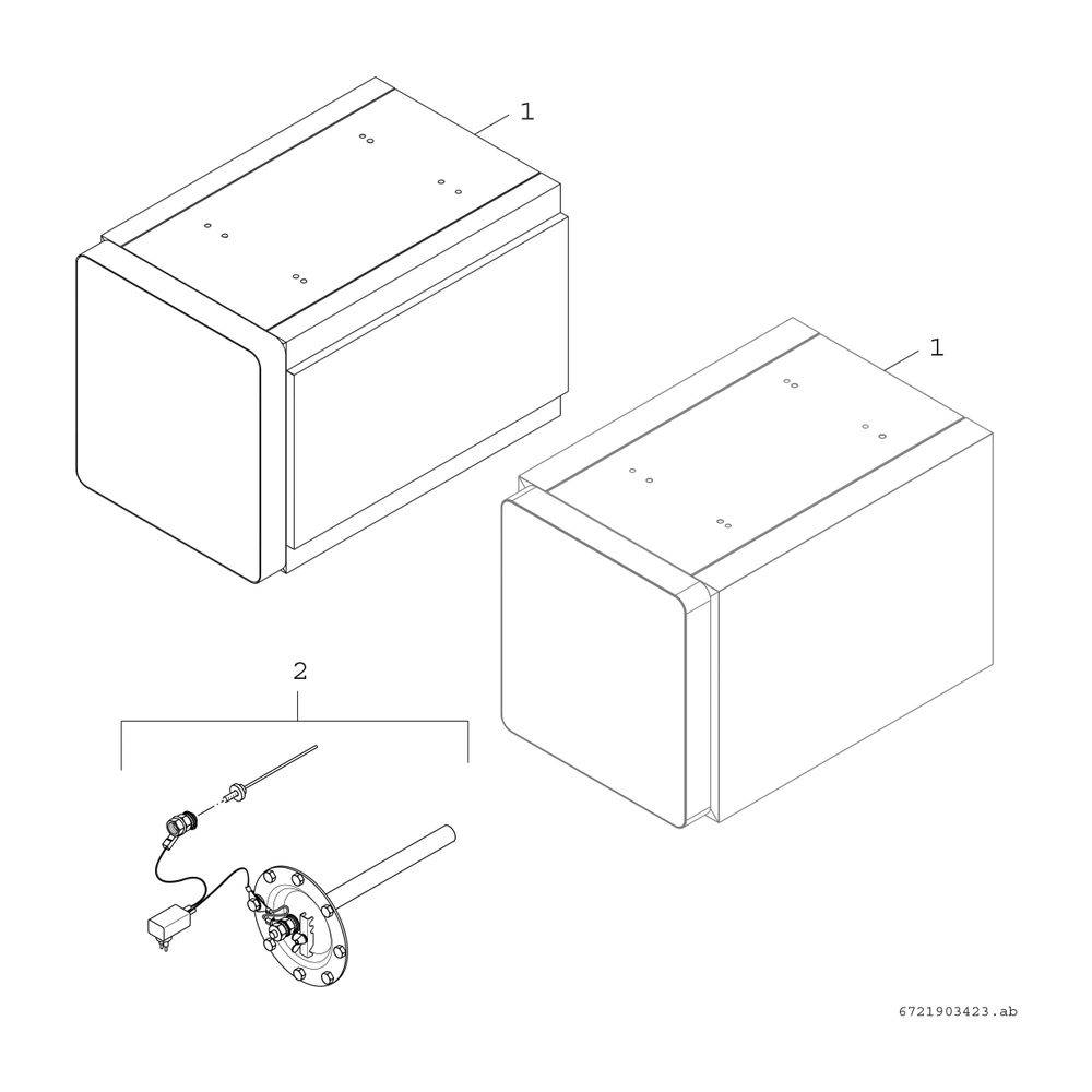 BOSCH Warmwasserspeicher WH 135-3 P 2 B 652x860x650, 135 L, liegend, Glasfront-1