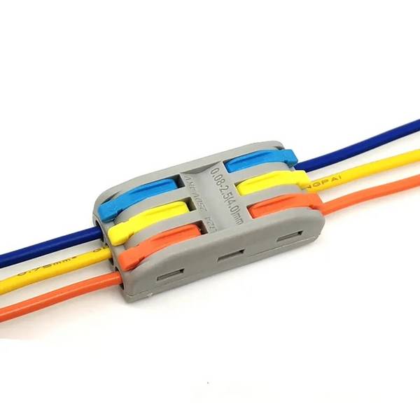 Kaiser Electronics 10er Pack Durchgangsklemme Schnellverbinder 2-polig 4mm² 600V für flexible und starre Kabel