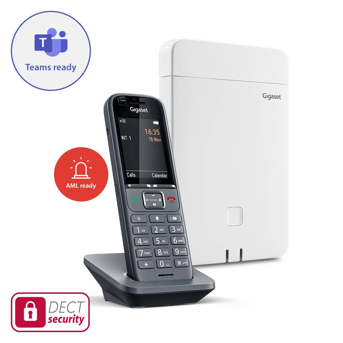Gigaset PRO N610 IP DECT, HTTPS, SIPS, SRTP, TLS, G.711, G.722, G.729ab, Weiß, 180 x 110 x 42 mm, 220 g-0