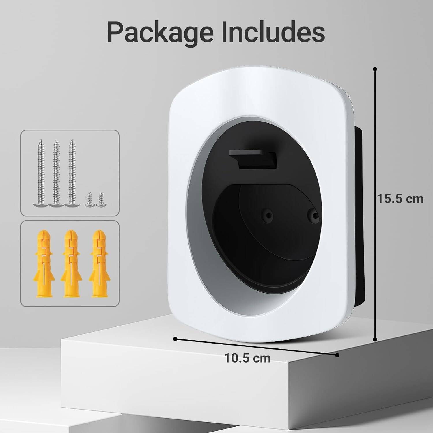 Tera EV Ladegeräthalter Typ2 Hochbelastbar Wandhalter Ladekabelhalter Weiß EV-Holder-SL-EU-5