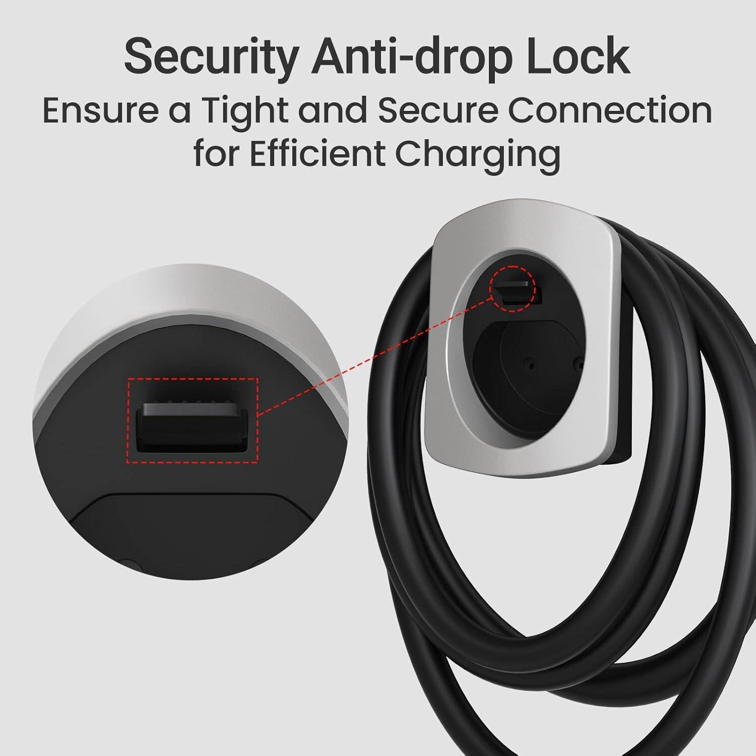Tera EV Ladegeräthalter Typ2 Hochbelastbar Wandhalter Ladekabelhalter Silber EV-Holder-SL-EU-1