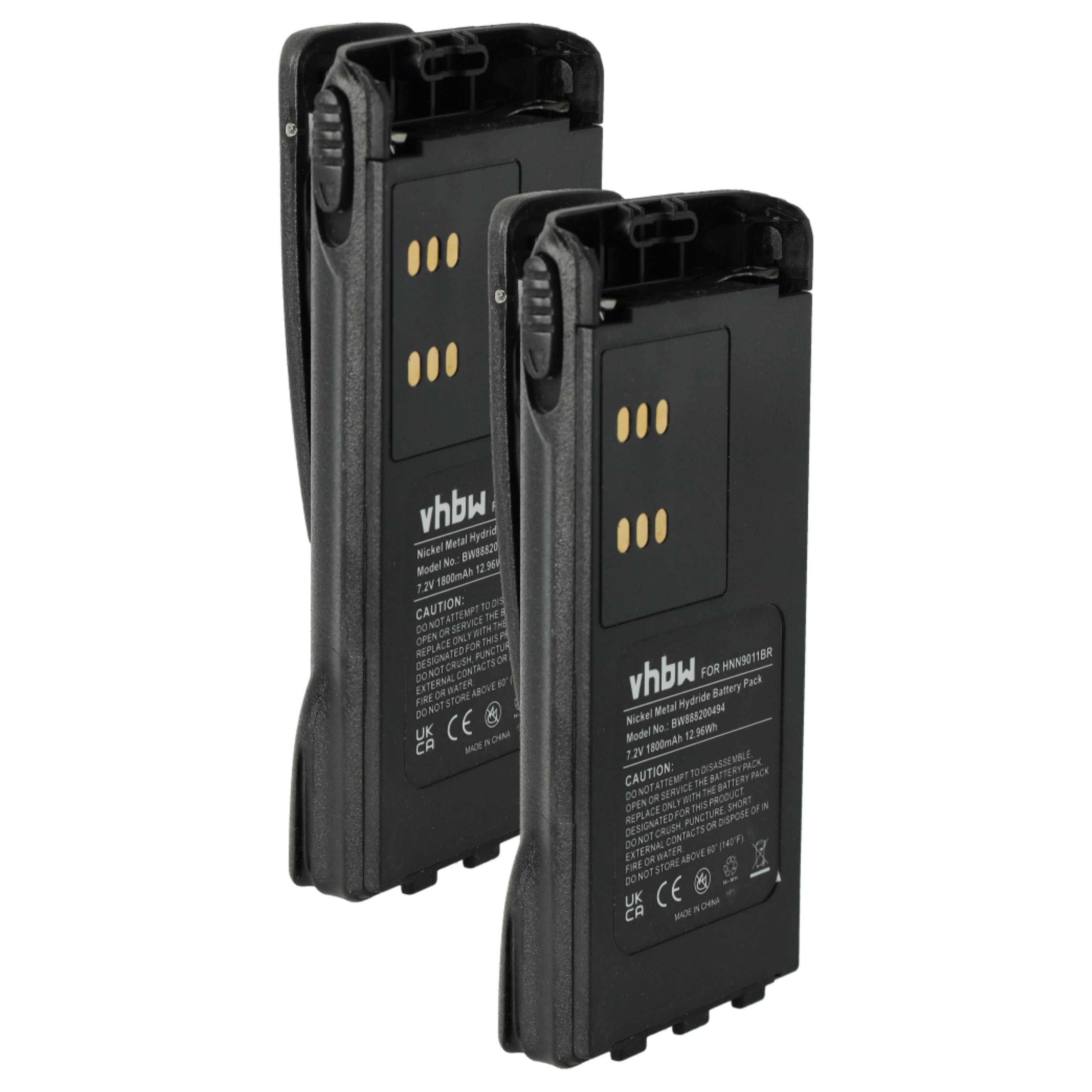vhbw 2x Akku kompatibel mit Motorola GP580 | GP540, GP340, GP360, GP640, GP380 Funkgerät, Walkie Talkie (1800 mAh, 7,2 V-0