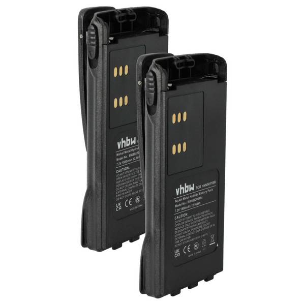 vhbw 2x Akku kompatibel mit Motorola GP580 | GP540, GP340, GP360, GP640, GP380 Funkgerät, Walkie Talkie (1800 mAh, 7,2 V
