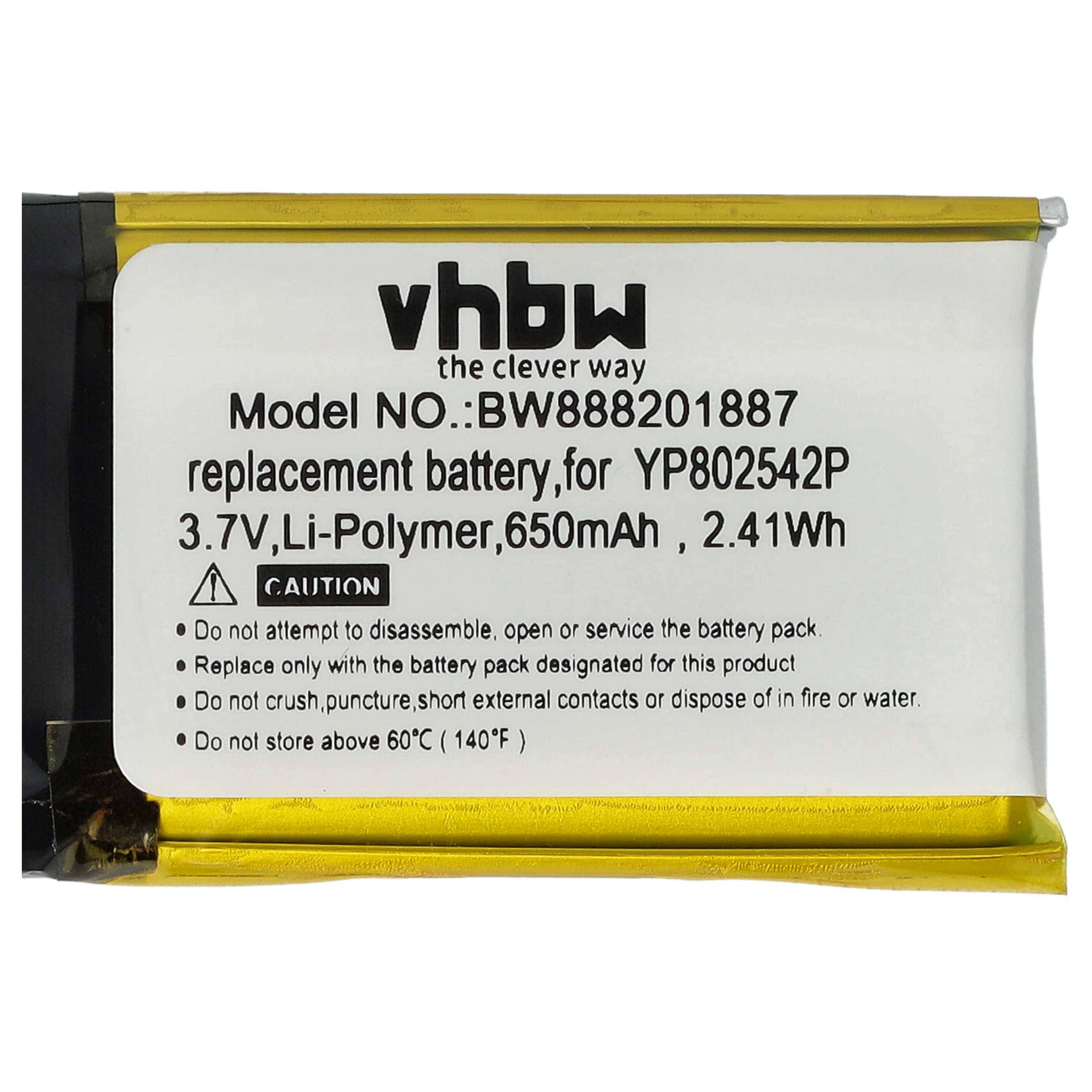 vhbw 2x Akku Ersatz für Sena YP802542P | für Wireless Headset Kopfhörer (650 mAh, 3,7 V, Li-Polymer)-4