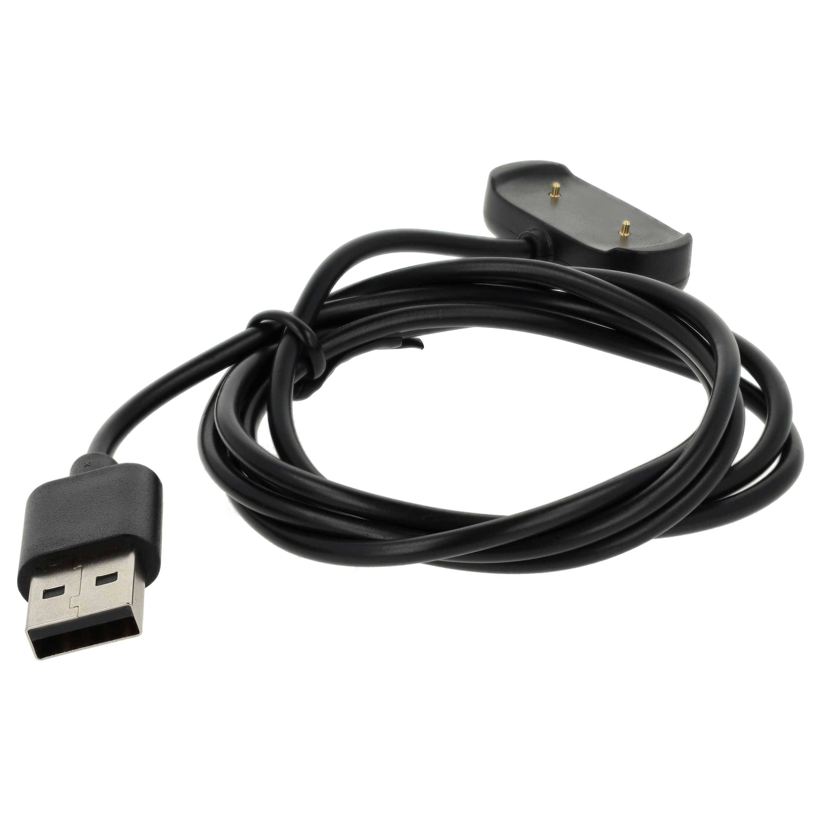 vhbw USB Ladekabel kompatibel mit Huami Amazfit Pop | T-Rex Pro, Pop Pro Smartwatch Fitnesstracker - Ladestation Schwarz-1