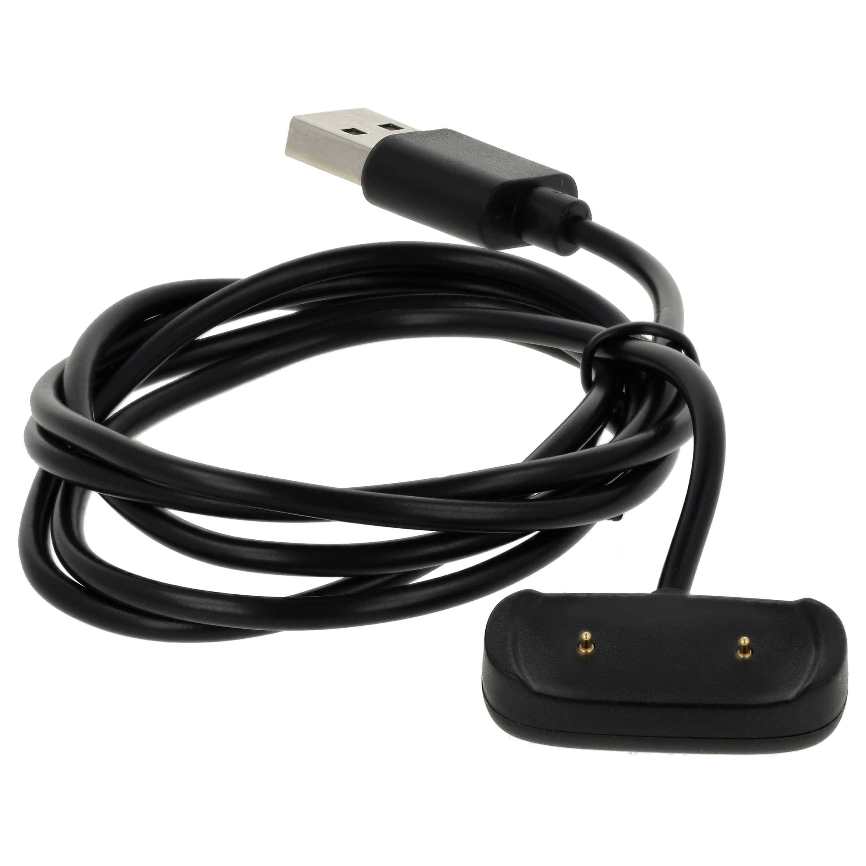 vhbw USB Ladekabel kompatibel mit Huami Amazfit Pop | T-Rex Pro, Pop Pro Smartwatch Fitnesstracker - Ladestation Schwarz-2