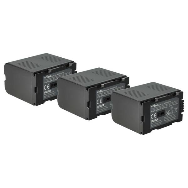 vhbw 3x Akku kompatibel mit Panasonic NV-DS3 | NV-DS33, NV-DS30, NV-DS37, NV-DS35, NV-DS38 Videokamera Camcorder (3200
