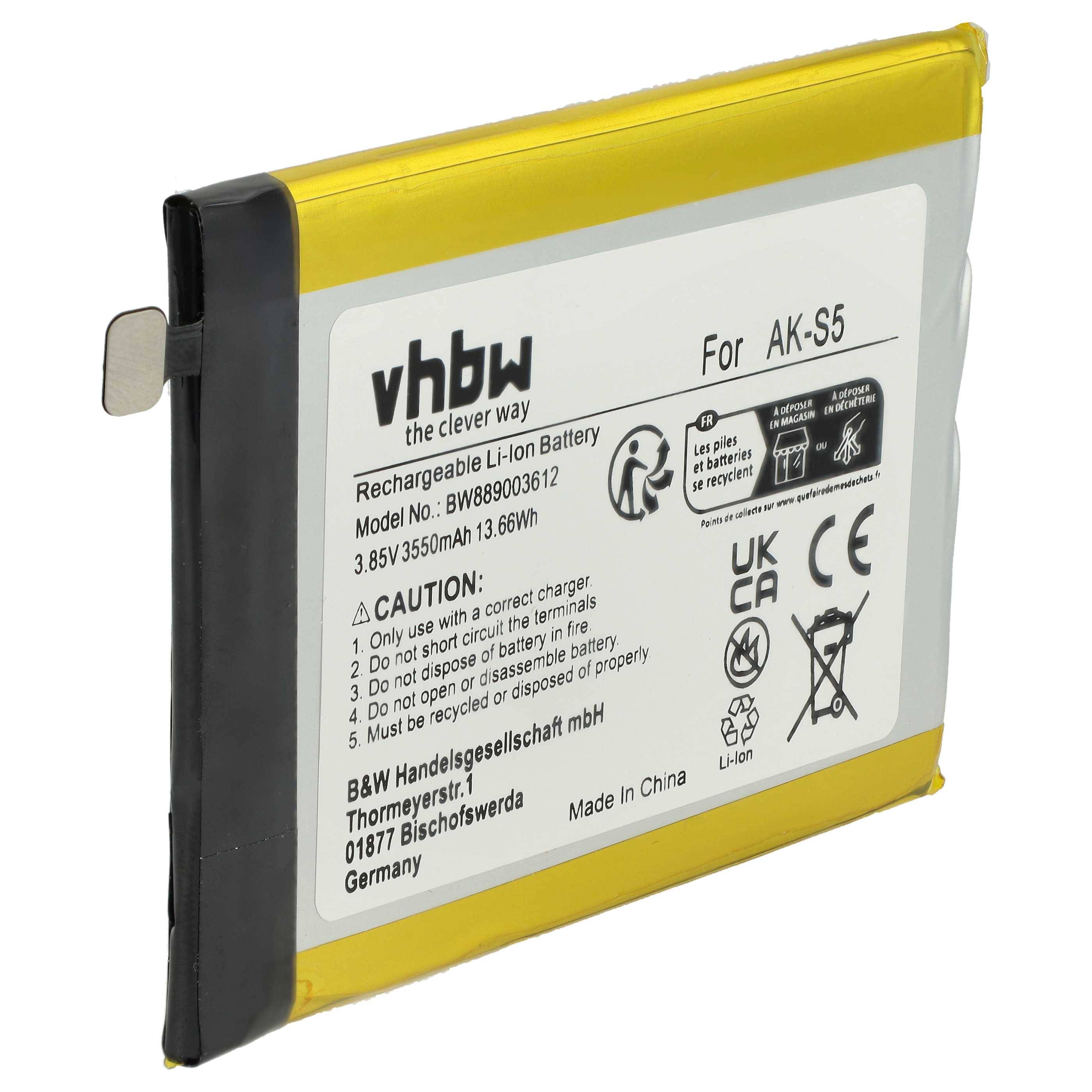 vhbw Akku Ersatz für Emporia AK-S5 | AK-S5-BC für Handy Smartphone Senioren Telefon (3550 mAh, 3,85 V, Li-Ion)-0