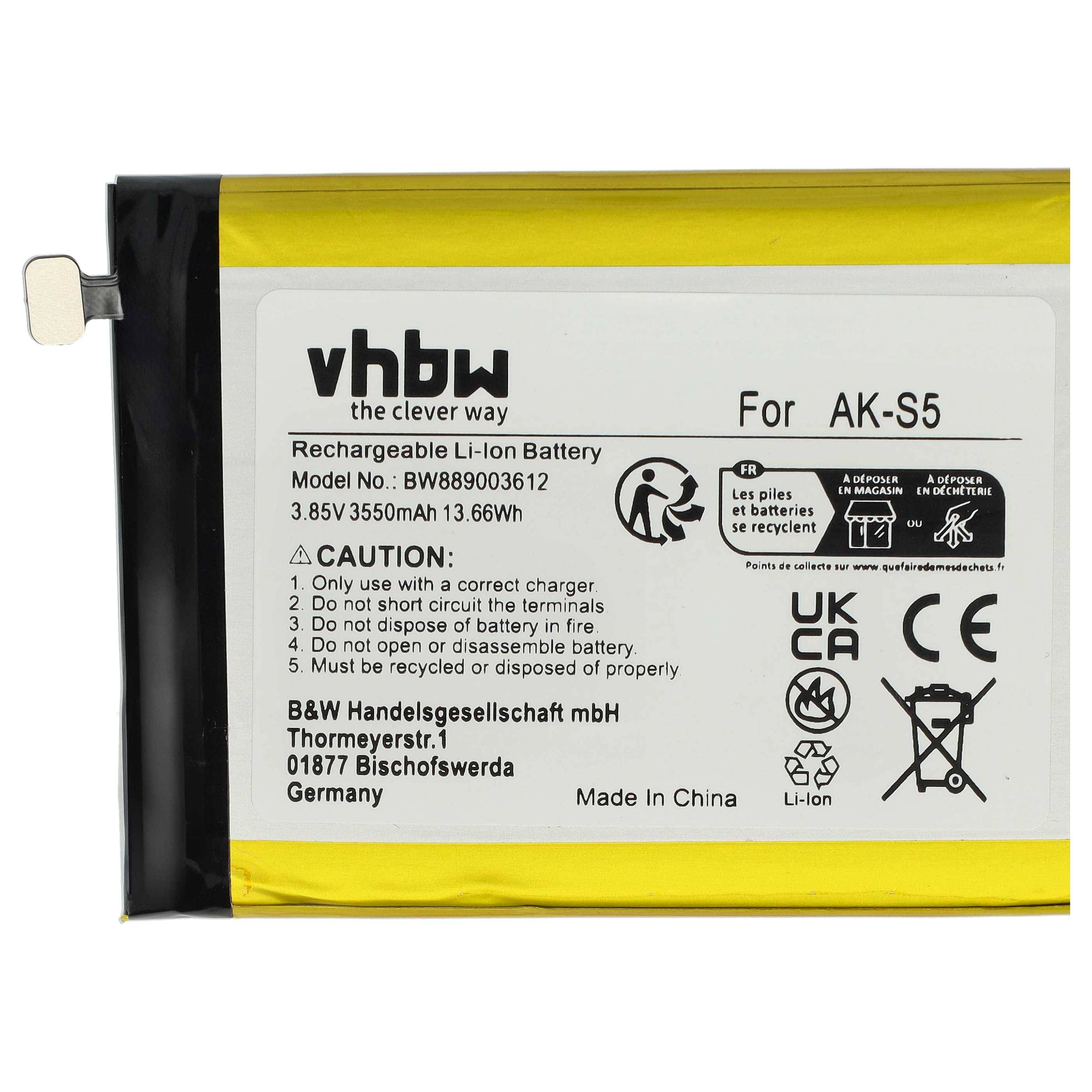 vhbw Akku Ersatz für Emporia AK-S5 | AK-S5-BC für Handy Smartphone Senioren Telefon (3550 mAh, 3,85 V, Li-Ion)-4