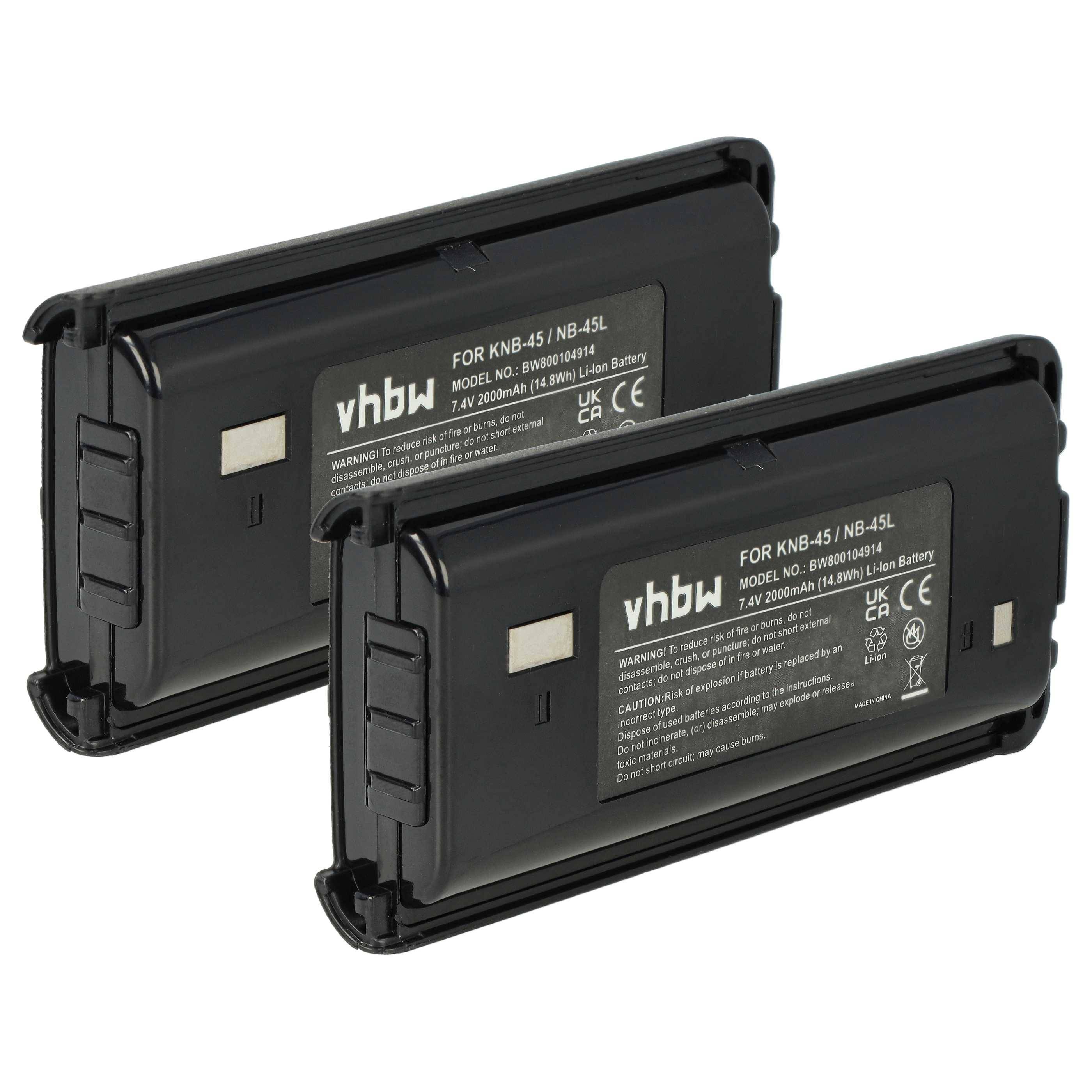vhbw 2x Akku kompatibel mit Kenwood TK-3302E | TK-3301T, TK-3301E, TK-3300UP, TK-3212M, TK-3212L Funkgerät, Walkie-0