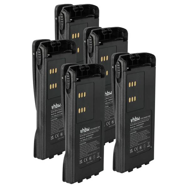 vhbw 5x Akku kompatibel mit Motorola GP580 | GP540, GP340, GP360, GP640, GP380 Funkgerät, Walkie Talkie (1800 mAh, 7,2 V